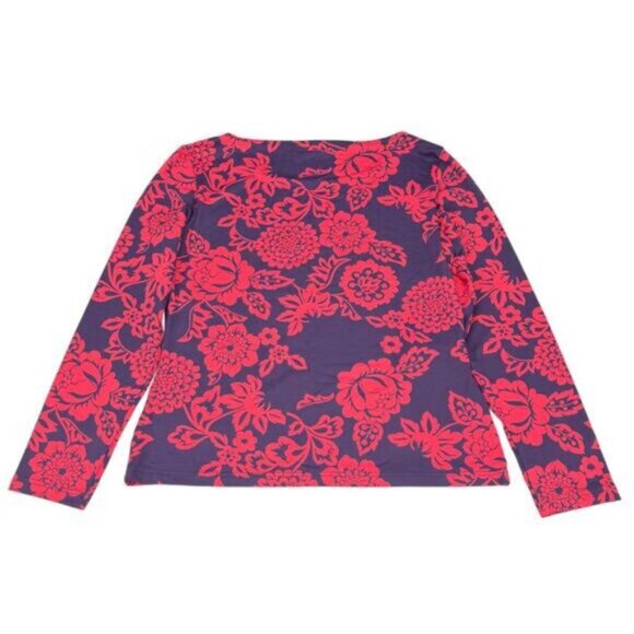SAINT JAMES Floral Long Sleeve Top Long Sleeve Size 8 Red Navy - Picture 7 of 7